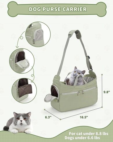 Dog Carrier Pet Bag Holds Up to 20lbs，Cotton Bag with Soft-Sided，Dog and Cat Carriers for Cats and Small Dogs，Carrier Airline Approved Pet Bag,Beige in Kuwait
