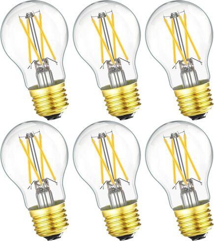 Dimmable E26 led Bulb 6W Equal 60 watt Vintage LED Edison Bulb AC120V A15 LED Bulb for Ceiling Fan Light Bulbs,Appliance Bulb and Refrigerator Light Bulb 600LM Clear Medium 6Pack (Soft white 3000k) in Saudi Arabia