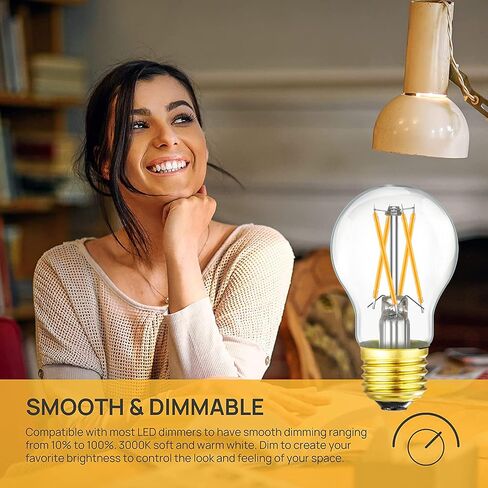 Dimmable E26 led Bulb 6W Equal 60 watt Vintage LED Edison Bulb AC120V A15 LED Bulb for Ceiling Fan Light Bulbs,Appliance Bulb and Refrigerator Light Bulb 600LM Clear Medium 6Pack (Soft white 3000k) in Saudi Arabia