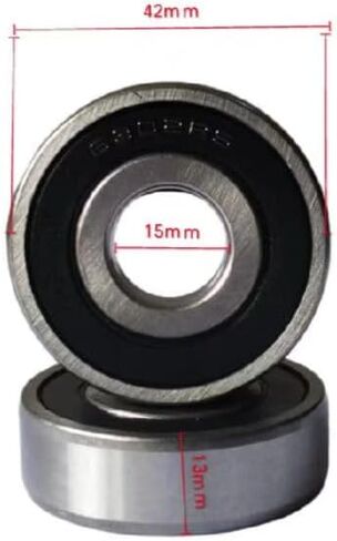 6302-2RS Double Rubber Seal Bearings 15x42x13mm, Pre-Lubricated and Stable Performance and Cost Effective, Deep Groove Ball Bearings in Kuwait