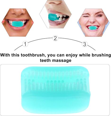 EXCEART Lazy Toothbrush Silicone Soft Chewable Toothbrushes Portable Travel Toothbrush Hands-Free Teeth Whitening Toothbrush Denture Cleaning Tablets,Denture Cleaner,Infant Tongue Cleaner Newborn in Saudi Arabia