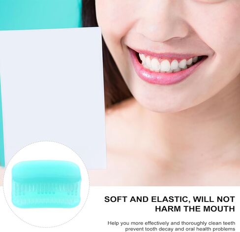 EXCEART Lazy Toothbrush Silicone Soft Chewable Toothbrushes Portable Travel Toothbrush Hands-Free Teeth Whitening Toothbrush Denture Cleaning Tablets,Denture Cleaner,Infant Tongue Cleaner Newborn in Saudi Arabia