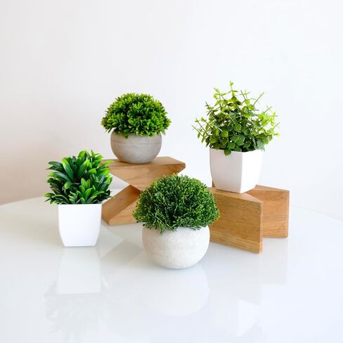 Fake Plants 2 Packs Artificial Eucalyptus Plants for Indoor Mini Artificial Potted Plants for Home Bathroom Office Decor in Saudi Arabia