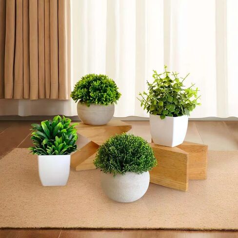 Fake Plants 2 Packs Artificial Eucalyptus Plants for Indoor Mini Artificial Potted Plants for Home Bathroom Office Decor in Saudi Arabia