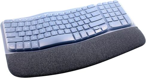 Ultra Thin Desktop PC Silicone Keyboard Cover Skin Protector Compatible with Logitech K350 MK550 MK570 Wireless Wave Keyboard (NOT for Other Desktop Keyboards) (Black) in Kuwait