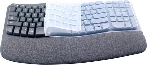 Ultra Thin Desktop PC Silicone Keyboard Cover Skin Protector Compatible with Logitech K350 MK550 MK570 Wireless Wave Keyboard (NOT for Other Desktop Keyboards) (Black) in Kuwait