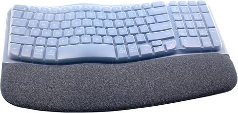 Ultra Thin Desktop PC Silicone Keyboard Cover Skin Protector Compatible with Logitech K350 MK550 MK570 Wireless Wave Keyboard (NOT for Other Desktop Keyboards) (Black) in Kuwait