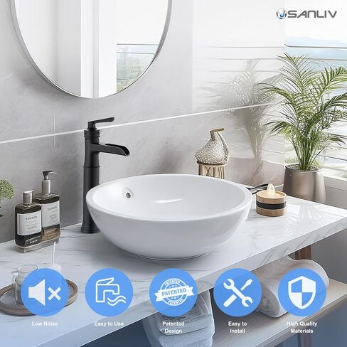 Vessel Sink Bathroom Faucet, Oil Rubbed Bronze Tall Waterfall Bathroom Faucet One Hole, Single Handle Vanity Vessel Faucet, Modern Lavatory Bowl Sink Faucet with Drain in Saudi Arabia