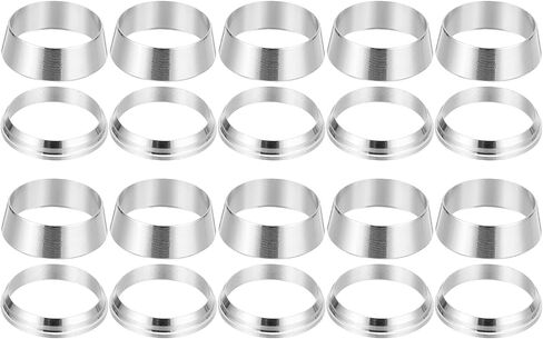 PATIKIL 6mm Tube OD 304 Stainless Steel Compression Tube Fitting Sleeve, 20 Pack Double Ferrule Ring Tubing Fitting Assortment Kit, Silver in Kuwait