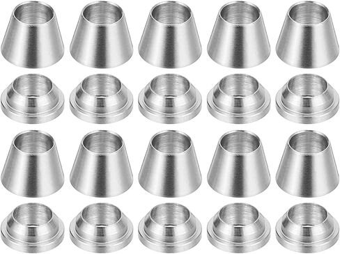 PATIKIL 6mm Tube OD 304 Stainless Steel Compression Tube Fitting Sleeve, 20 Pack Double Ferrule Ring Tubing Fitting Assortment Kit, Silver in Kuwait