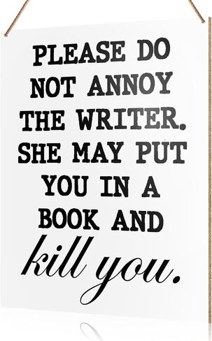 UDNADKEX Funny Writer Wall Decor, Please Do Not Annoy The Writer, Gift for Writer Author Novelist Typewriter, Write Decor for Home Office Door Bedroom Living Room Wooden Decor Writing Decoration in Saudi Arabia