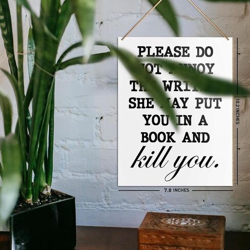 UDNADKEX Funny Writer Wall Decor, Please Do Not Annoy The Writer, Gift for Writer Author Novelist Typewriter, Write Decor for Home Office Door Bedroom Living Room Wooden Decor Writing Decoration in Saudi Arabia