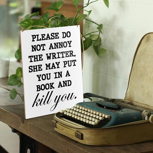 UDNADKEX Funny Writer Wall Decor, Please Do Not Annoy The Writer, Gift for Writer Author Novelist Typewriter, Write Decor for Home Office Door Bedroom Living Room Wooden Decor Writing Decoration in Saudi Arabia