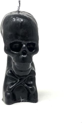 5" Skeleton Head Sculpture - Skull - Unique Gothic Style Candle for Spooky Ambiance, Home Decor, Halloween Party, Wishing Manifestation Spiritual Healing Magical Positive Energy (White) in Saudi Arabia