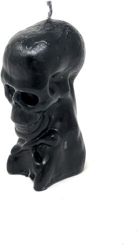 5" Skeleton Head Sculpture - Skull - Unique Gothic Style Candle for Spooky Ambiance, Home Decor, Halloween Party, Wishing Manifestation Spiritual Healing Magical Positive Energy (White) in Saudi Arabia