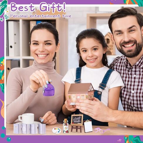 شالينا 14 قطعة من اللوازم المدرسية للدمى الصغيرة لدمية مقاس 11.5 انش، تتضمن شنطة ظهر صغيرة ونظارات وسبورة وكتب صغيرة وورق مشبك وقلم رصاص ومساطر واكسسوارات دمى (تصميم لطيف) in Kuwait