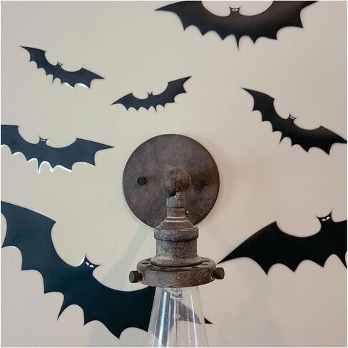 16 x Halloween Bat Window Clings - Halloween Window Clings Bats Vinyl - Window Bats Halloween Decor - Halloween Window Decorations Stickers (16 x Bat Window Clings) in Kuwait