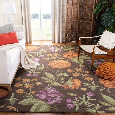 مجموعة SAFAVIEH Blossom مقاس 2'6" x 4' عاجي/متعدد BLM788B سجادة مصنوعة يدويًا من الصوف الفاخر مزين بالزهور in Saudi Arabia