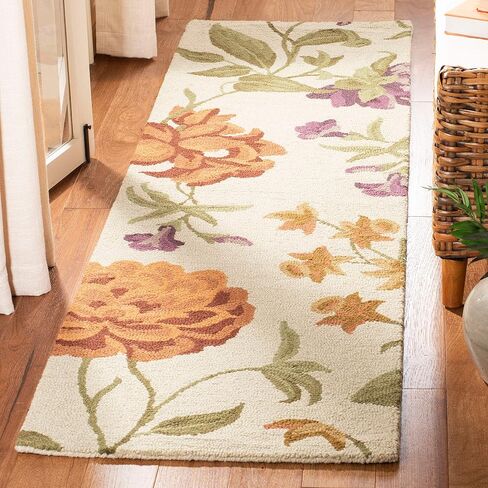 مجموعة SAFAVIEH Blossom مقاس 2'6" x 4' عاجي/متعدد BLM788B سجادة مصنوعة يدويًا من الصوف الفاخر مزين بالزهور in Saudi Arabia