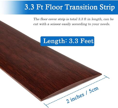 Floor Transition Strip Floor Cover Strips Self Adhesive Flooring Transitions Laminate Floor Strip 2" Wide Vinyl Floor Flat Divider Strip Elegant Wood Grain Design (5cm, 6.56Ft, Gray) in Saudi Arabia