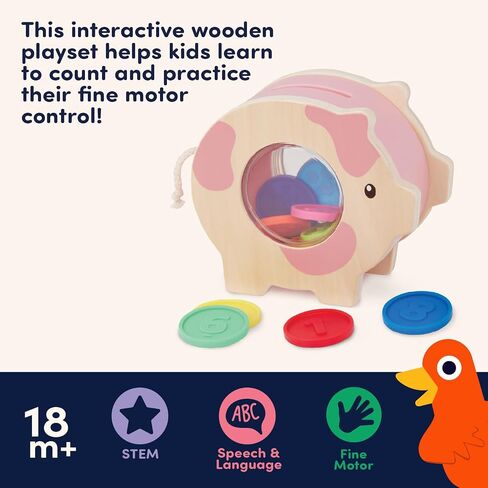 Battat Education – Piggy Bank for Kids – Educational Pig Toy – Developmental Playset – Fine Motor Skills – 18 Months + – Save & Count Piggy Bank in Kuwait