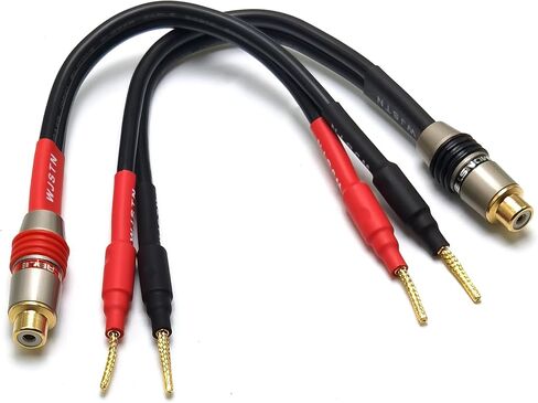 RCA إلى فليكس دبوس الموز محول القابس 6 بوصة فليكس دبوس الموز المقابس إلى أنثى RCA كابل الصوت 2 حزمة (4 مم الموز التوصيل إلى RCA) in Saudi Arabia