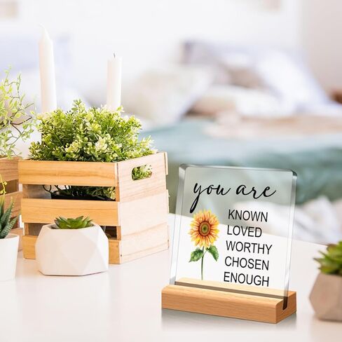 ديكور مكتب ملهم، يجب على المرء أن يدافع عن نفسه ويقول لوحة أكريليك لديكور سطح المكتب، هدية تحفيزية للنساء والرجال والأصدقاء والعائلة A360 in Kuwait