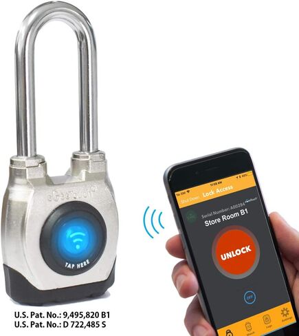 eGeeTouch 4th GEN. Smart Padlock, Weatherproof, Rugged Design for Commercial use, Bluetooth c/w NFC Fob (Long Shackle) (2 Pack) in Saudi Arabia