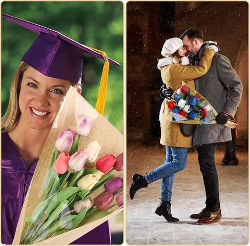KIMOBER 50PCS Flower Bouquet Bag,Clear Cellophane Floral Bouquet Sleeve Flower Wrapping Paper Bag with Ribbon for Flower Craft Birhtday Wedding Valentine's Day Mother's Day (24.8 * 8.7 Inches) in Kuwait