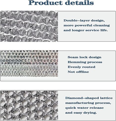 2024 New Double Layer Non-Scratch Wire Dishcloth，5 pcs Multipurpose Wire Dishwashing Rags for Wet and Dry,Scrubs & Cleans for Dishes, Sinks, Counters, Stove Tops (5 pcs Double Layer Wire Dishcloth) in Saudi Arabia