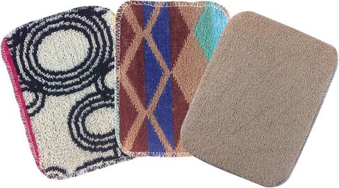 Scrub-Wow: 2 Original European Scrubbies & 1 Scrub Sponge. Non-Scratch Scouring Cleaning Pads. Heavy-Duty Reusable Household Cleaning Cloth, Safe for Teflon, Enviro-Friendly, Assorted Colors in Saudi Arabia
