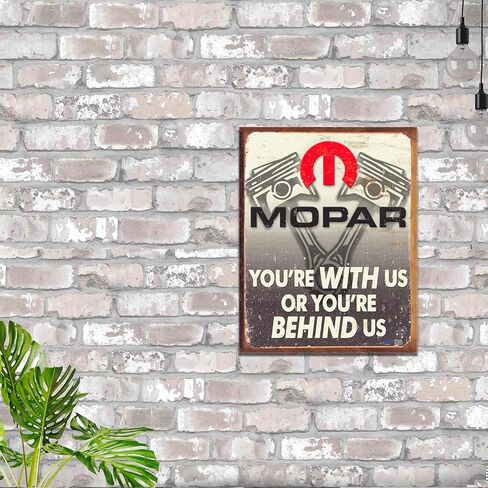 Desperate Enterprises Mopar - Behind Us Tin Sign - Nostalgic Vintage Metal Wall Décor - Made in USA in Saudi Arabia
