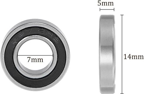 2 قطعة 687-2RS محمل كروي أخدود عميق-[7x14x5mm] محمل مزدوج مختوم للمعدات الصناعية والمحركات والآلات والفولاذ الكروم in Saudi Arabia