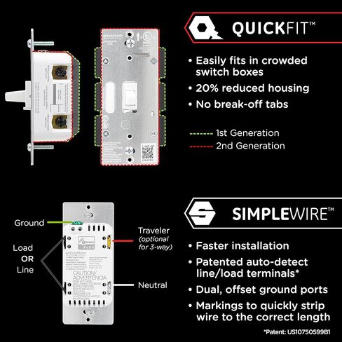 Enbrighten Z-Wave In-Wall Smart Light Switch with QuickFit and SimpleWire, White Toggle, Works with Google Assistant, Alexa, & SmartThings, Z-Wave Hub Required, Smart Home, 700 Series, 58436 in Saudi Arabia
