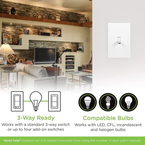 Enbrighten Z-Wave In-Wall Smart Light Switch with QuickFit and SimpleWire, White Toggle, Works with Google Assistant, Alexa, & SmartThings, Z-Wave Hub Required, Smart Home, 700 Series, 58436 in Saudi Arabia
