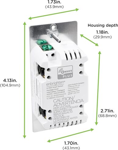 Enbrighten Z-Wave In-Wall Smart Light Switch with QuickFit and SimpleWire, White Toggle, Works with Google Assistant, Alexa, & SmartThings, Z-Wave Hub Required, Smart Home, 700 Series, 58436 in Saudi Arabia