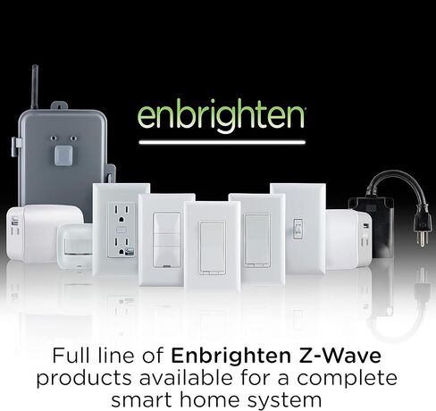 Enbrighten Z-Wave In-Wall Smart Light Switch with QuickFit and SimpleWire, White Toggle, Works with Google Assistant, Alexa, & SmartThings, Z-Wave Hub Required, Smart Home, 700 Series, 58436 in Saudi Arabia