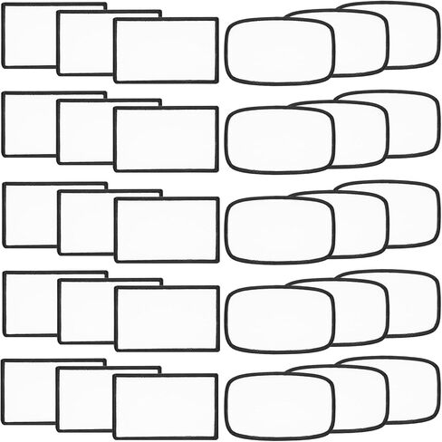 30 PCs Large Sublimation Patches - Iron On Blank Patches for DIY Hats Caps Backpack Uniforms Crafts - Rounded Rectangle and Round Style in Kuwait