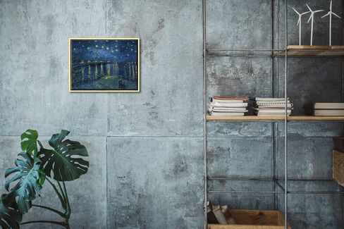 Wieco Art Starry Night Over the Rhone by Van Gogh Famous Oil Paintings Reproduction Modern Framed Giclee Canvas Print Artwork Seascape Pictures on Canvas Wall Art for Home Office Decorations in Saudi Arabia