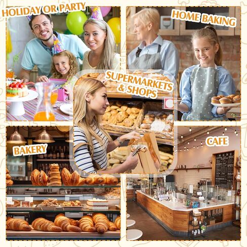 60 Pcs Bread Bags for Homemade Bread, Sourdough Paper Bread Bags with Window, 50% Thicker, Bakery Bags for Storage Bread Cookies and Snacks, Baked Loaf Gifting Bag Bonus Label Seal Stickers in Saudi Arabia