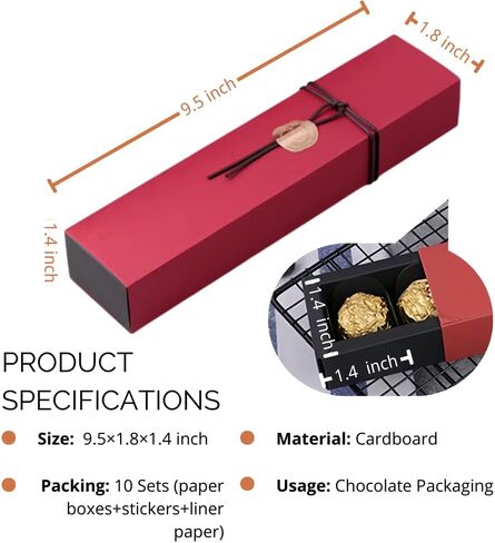 BBJ WRAPS 6 Cavity Chocolate Gift Packaging Box Wedding Party Paper Favor Boxes, Set of 10 (Red) in Saudi Arabia
