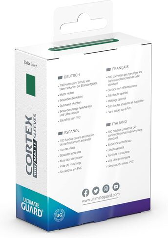 أكمام بطاقات خارجية Ultimate Guard Cortex، 100 أكمام TCG ذات حجم قياسي، 66 × 91 مم، ظهر أرجواني، لمسة نهائية لامعة، خالية من PVC والأحماض، وضوح عالي in Kuwait