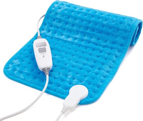 Heating pad for Back, Neck, Shoulder, Abdomen, Knee and Leg Pain Relief, Auto-Off,Machine Washable,Blue,12"x24" in Kuwait