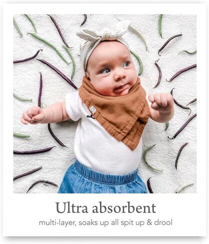 Indi Organic Baby Bandana Bibs – Fairtrade 4-Way Reversible Drool Bibs 5PK in Saudi Arabia