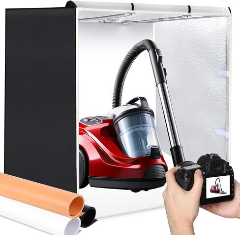 PULUZ Light Box Photography 24x24in, Portable Photo Studio Light Box with 120 LED Lights ＆6 Color backdrops Professional Photography Lighting Tent Kit for Big Product Photography Lightbox in Saudi Arabia