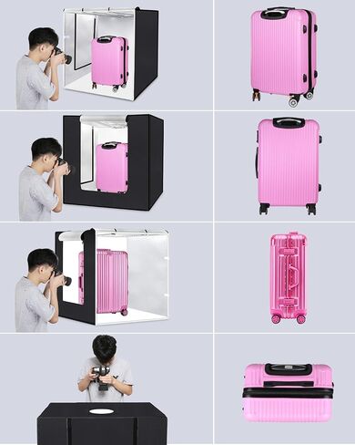 PULUZ Light Box Photography 24x24in, Portable Photo Studio Light Box with 120 LED Lights ＆6 Color backdrops Professional Photography Lighting Tent Kit for Big Product Photography Lightbox in Saudi Arabia