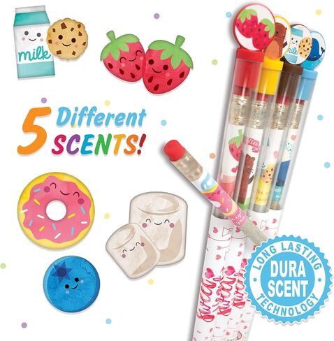 Scentco Spring Smencils (2 Pack) - HB #2 Scented Pencils, 5 Count, Gifts for Kids, School Supplies, Classroom Rewards, Easter day in Kuwait