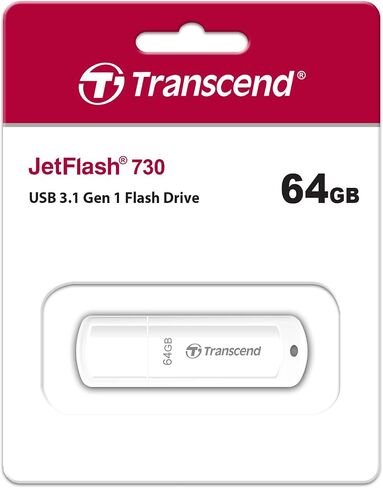 Transcend ‎TS64GJF730 64GB JetFlash 730 USB3.1 Flash Drive, White in Saudi Arabia