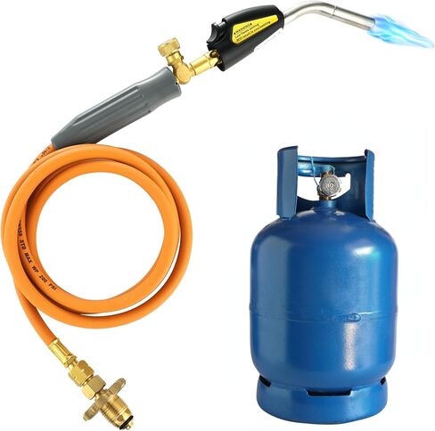 Joyibay شعلة اللحام مع صمام OPD نوع 1 زر الإشعال الكهربائي، شعلة لحام مع خرطوم 78.7 بوصة لأسطوانة البروبان، شعلة البروبان لتسخين سباك اللحام in Kuwait