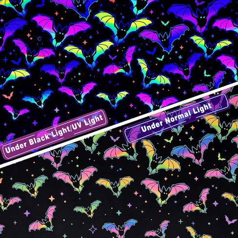 ستائر فراميكس الهالوين لغرفة المعيشة، ستائر نافذة الخفافيش بطول 84 بوصة لوحتين، ستائر معالجة النوافذ التفاعلية للأشعة فوق البنفسجية، ستائر جيب قضيب التعتيم لديكور حفلات الهالوين، 52 بوصة عرض × 84 بوصة طول، أسود in Kuwait